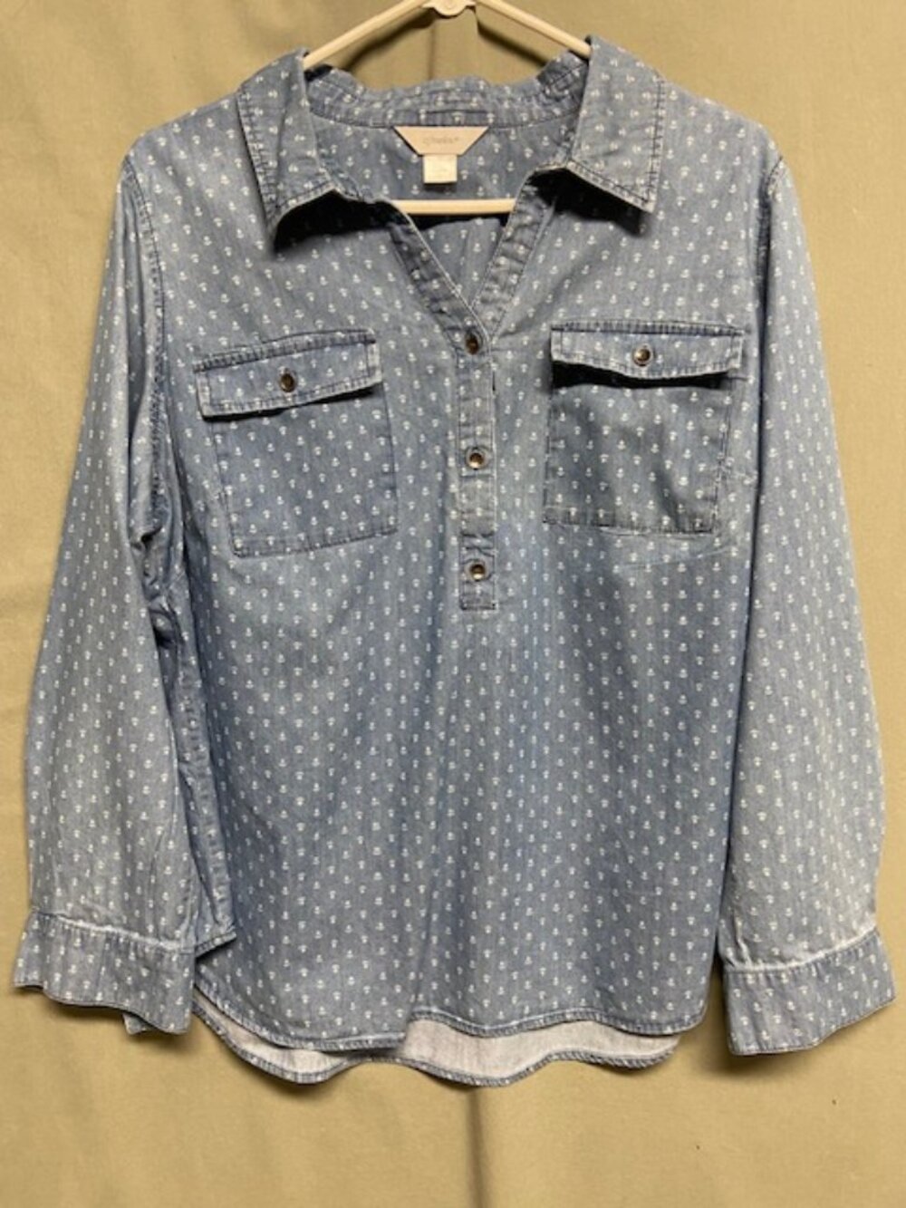 1X Christopher & Banks Denim Long Sleeve Top